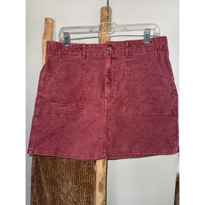 NWT American Eagle Womens Size 12 Burgandy Red Corduroy Mini Skirt